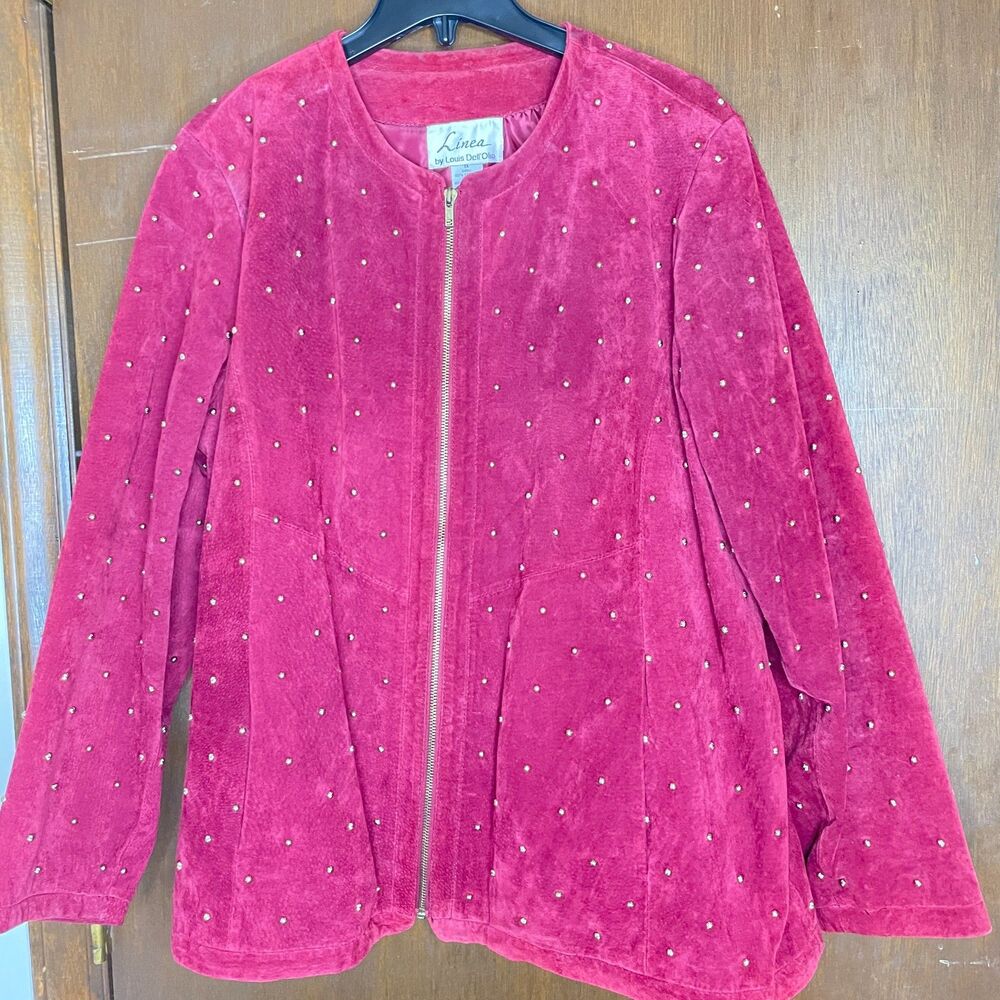 Linea by Louis Dell'Olio Vintage Suede Berry Jacket Women's 1X